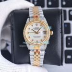 Swiss Replica Rolex Datejust Two Tone Rose Gold Diamond Dial Jubilee Band 31MM